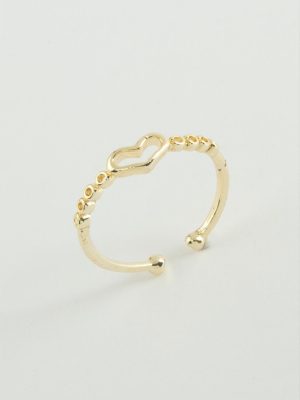 Kalp Metal Yüzük-Sarı