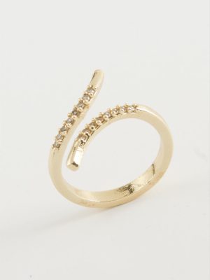 Oval Zirkon Taşlı Yüzük-Sarı