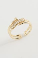 Çivi Zirkon Taşlı Yüzük-Sarı - Görsel 2