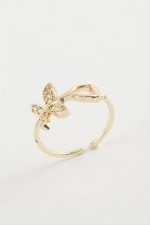 Kelebek Zirkon Taşlı Yüzük-Sarı - Görsel 2