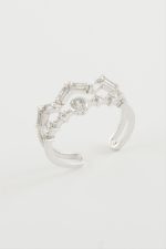 Zikzak Zirkon Taşlı Yüzük-Gümüş Rengi - Görsel 2