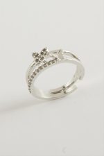 Kelebek Zirkon Taşlı Yüzük-Gümüş Rengi - Görsel 2