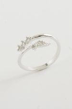 Yaprak Zirkon Taşlı Yüzük-Gümüş Rengi - Görsel 2