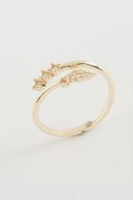 Yaprak Zirkon Taşlı Yüzük-Sarı - Görsel 2