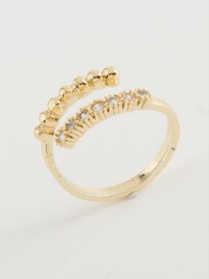 Tek Sıra Taşlı Yüzük-Sarı