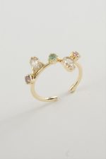 Oval Renkli Taşlı Yüzük-Sarı - Görsel 2