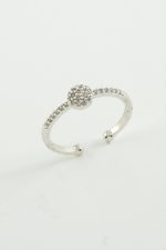 Yuvarlak Zirkon Taşlı Yüzük-Gümüş Rengi - Görsel 2