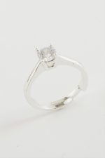 Zirkon Tek Taşlı Yüzük-Gümüş Rengi - Görsel 2