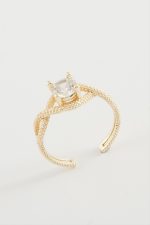 Sonsuzluk Tek Taşlı Yüzük-Sarı - Görsel 2