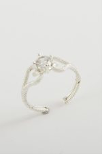 Kalp Tek Taşlı Yüzük-Gümüş Rengi - Görsel 2