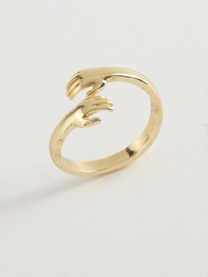 El Figürlü Metal Yüzük-Sarı