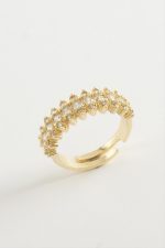 Oval Zirkon Taşlı Yüzük-Gümüş Rengi