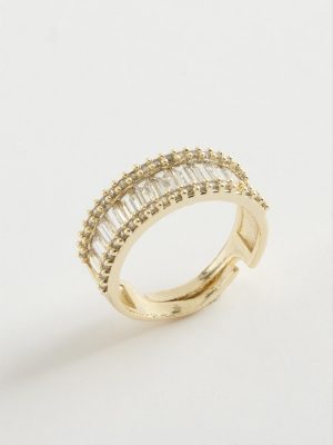 Baget Taşlı Yüzük-Sarı