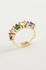 Kalp Zirkon Taşlı Yüzük-Sarı