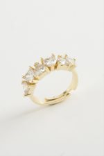 Kalp Zirkon Taşlı Yüzük-Sarı