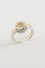 Güneş Hilal Zirkon Taşlı Yüzük 2 Adet-Sarı - Görsel 2