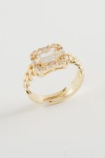 Baget Zirkon Taşlı Yüzük-Gümüş Rengi