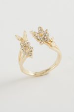 Kelebek Zirkon Taşlı Yüzük-Gümüş Rengi