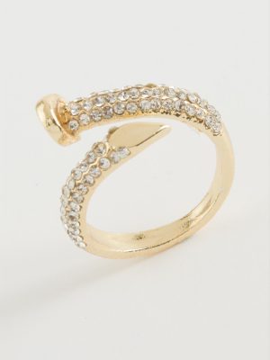 Çivi Zirkon Taşlı Yüzük-Sarı