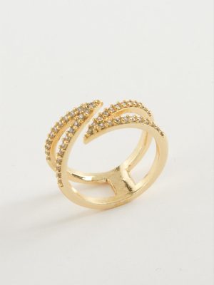 Yaprak Zirkon Taşlı Yüzük-Gümüş Rengi