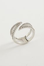 Yaprak Zirkon Taşlı Yüzük-Gümüş Rengi - Görsel 2