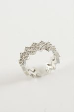 Zikzak Zirkon Taşlı Yüzük-Gümüş Rengi - Görsel 2