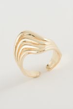 Oval Metal Yüzük-Sarı