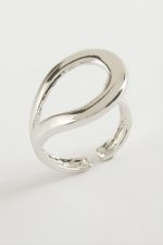 Oval Metal Yüzük-Gümüş Rengi - Görsel 2