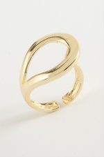 Oval Metal Yüzük-Sarı