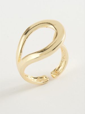 Oval Metal Yüzük-Sarı