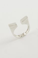 Köşeli Metal Yüzük-Gümüş Rengi - Görsel 2