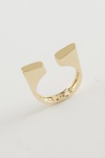 Köşeli Metal Yüzük-Sarı - Görsel 2