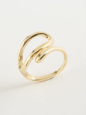 Oval Metal Yüzük-Sarı