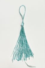 1 Adet Pamuk Püskül 14 cm-Turkuaz - Görsel 2