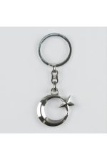 Ay Yıldız Figürlü Metal Anahtarlık-Sarı