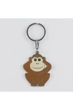 Maymun Figürlü Metal Anahtarlık-Gümüş Rengi - Görsel 2