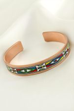 Göz Desenli Bakır Kelepçe Bileklik-Bronz - Görsel 2