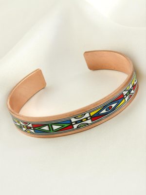 Göz Desenli Bakır Kelepçe Bileklik-Bronz