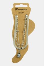 Oval Zirkon Taşlı Lüks Halhal-Sarı