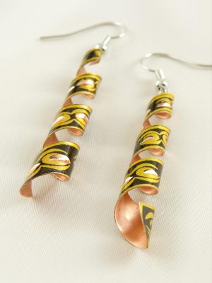 Silindir Bakır Küpe-Bronz