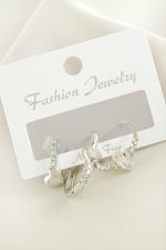 3 Adet Kalp Zirkon Taşlı Küpe-Gümüş Rengi - Görsel 2