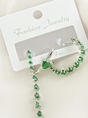 3 Adet Kalp Zirkon Taşlı Küpe-Sarı