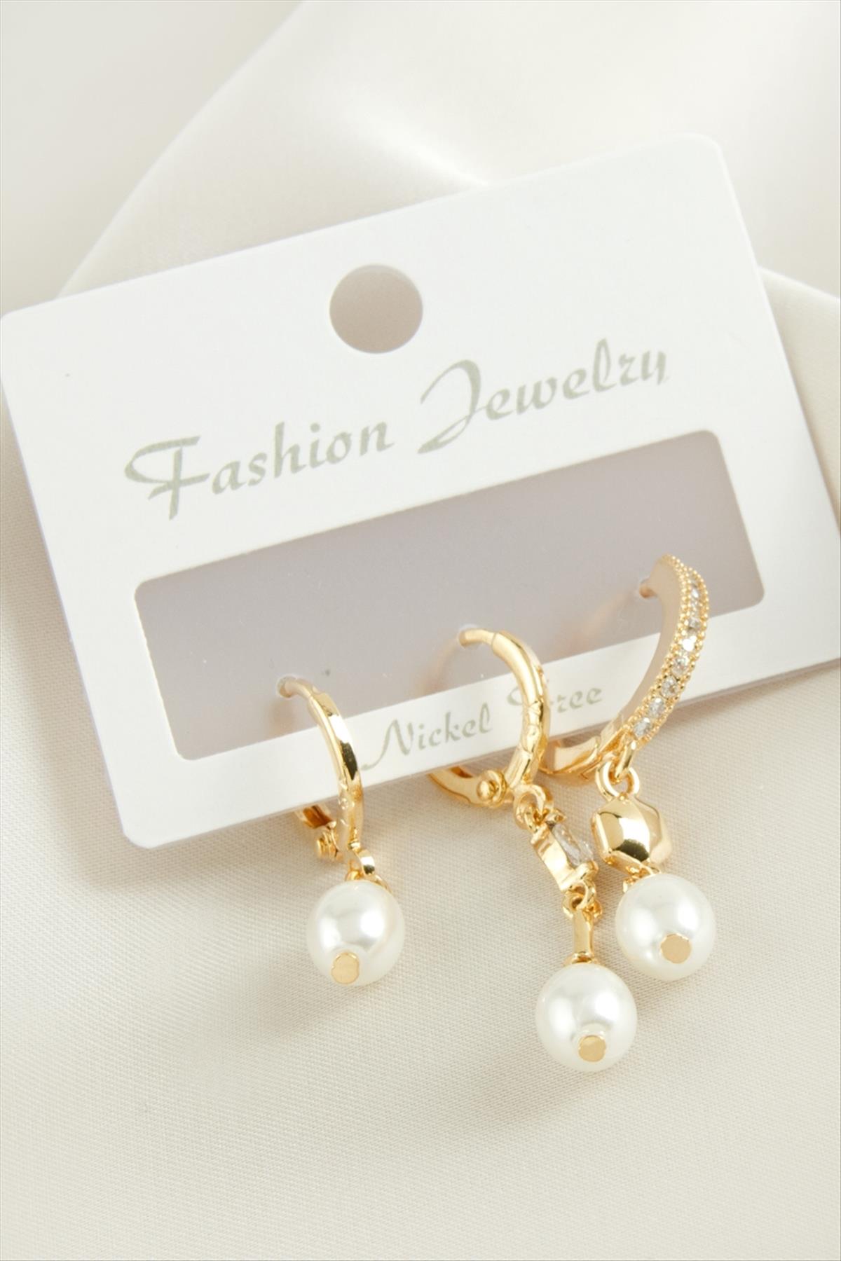 1207423_3-adet-oval-inci-zirkon-tasli-kupe-d9a302.jpg 3 Adet Oval İnci Zirkon Taşlı Küpe-Sarı - Görsel 2