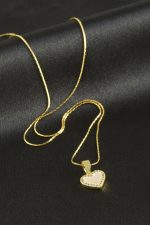 Kalp Sedef Lüks Çelik Kolye-Gümüş Rengi