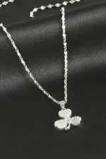 Yonca Sedef Lüks Çelik Kolye-Gümüş Rengi - Görsel 2