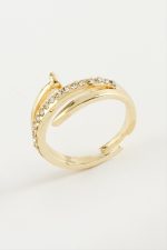 Çivi Taşlı Yüzük-Gümüş Rengi