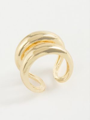 Çift Halka Metal Yüzük-Sarı