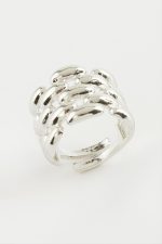 Zincir Şekilli Metal Yüzük-Gümüş Rengi - Görsel 2