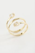 Oval Zirkon Taşlı Yüzük-Sarı - Görsel 2