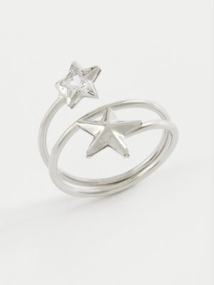 Kalp Yıldız Zirkon Taşlı Yüzük-Sarı